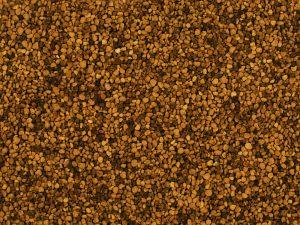 Close-up image of raw organic bee pollen granules with a natural texture.