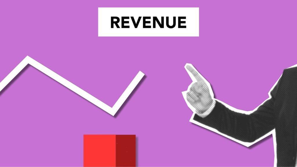 Illustration representing businessman with index finger up showing increase of incomes on graph on purple background